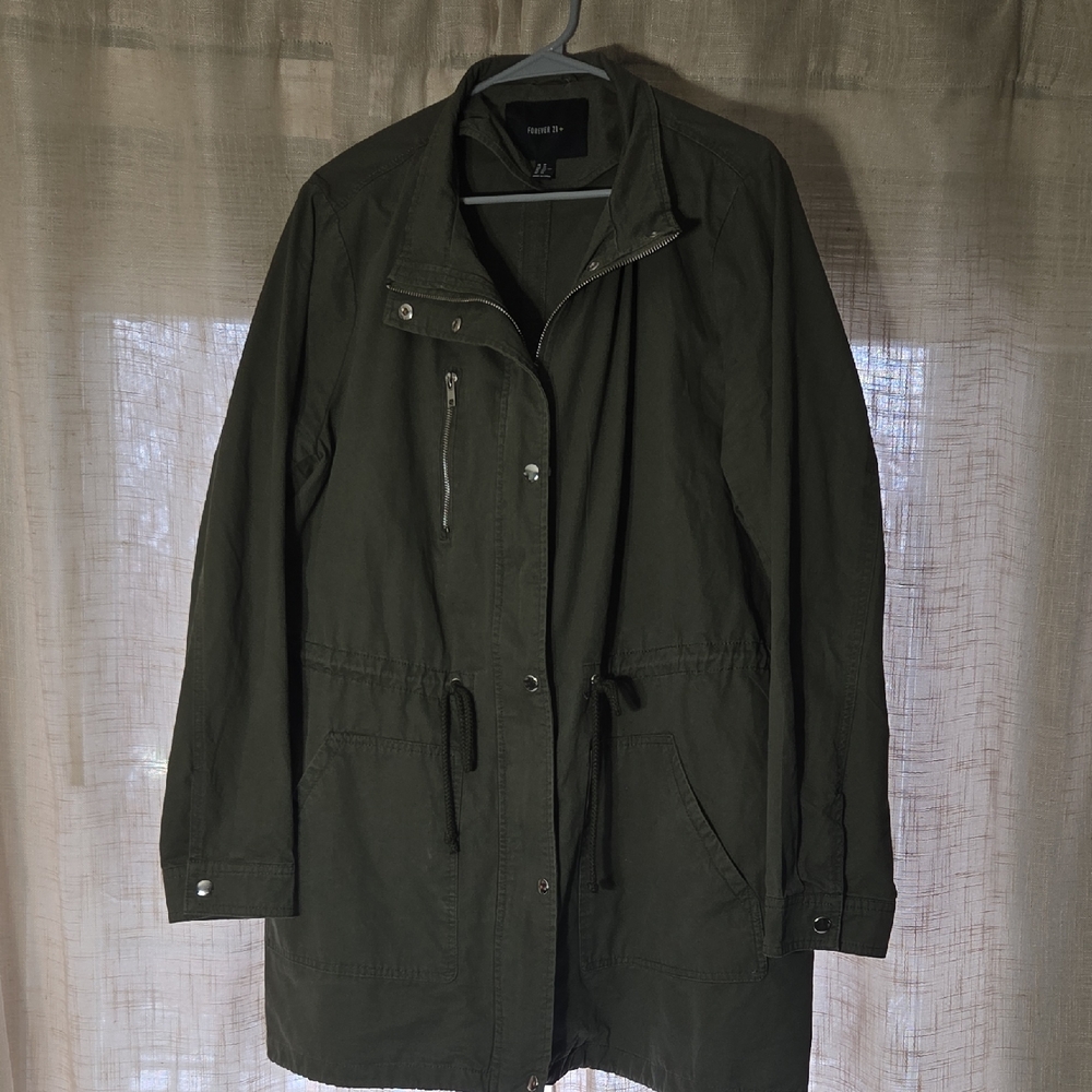 Forever 21 Dark Green Utility Jacket